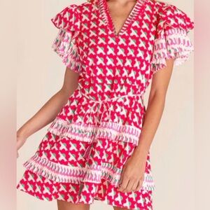 Alden Adair Pink and White Mini Dress